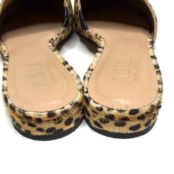 ABLE Women’s Leather and Calf Hair Leopard Mules Size 9 - Picture 4 of 7